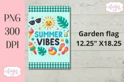 Summer Garden Flag Sublimation Design PNG, Summer vibes PNG Product Image 2