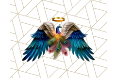 Peacock Christmas Clipart in Jewel Tones, Christmas Png Product Image 2