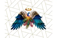 Peacock Christmas Clipart in Jewel Tones, Christmas Png Product Image 2
