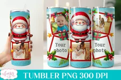 Christmas Photo tumbler wrap for sublimation, santa tumbler Product Image 1