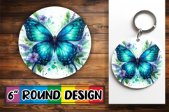Cheerful Round Ornaments Design PNG, Butterfly Product Image 1