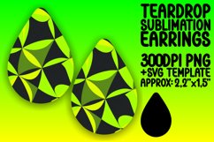 Neon Pulse Teardrop Earring Sublimation Design Product Image 1