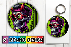Sweet Sublimation Round Ornaments, Skull Product Image 1