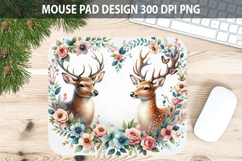 Watercolor Deer Mouse Pad Sublimation - Valentines PNG Product Image 1