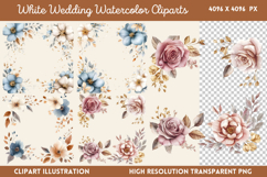 White Wedding Watercolor Clipart PNG Product Image 1