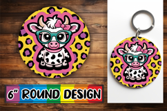 Cheerful Ornaments Circle Design, Cute Cow Product Image 1