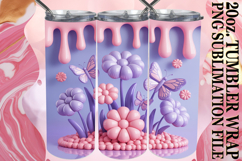 Heartfelt joy 20oz tumbler wrap, 3D Flowers Product Image 1