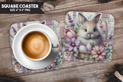 Cute Animals Square Coaster PNG Bundle, Digital Coaster Set Product Image 7