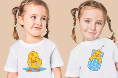 Blue Yellow Cute Duck Illustration Product Image 2