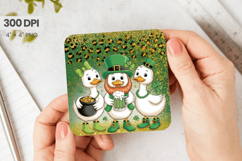 Lucky Geese with Pot of Gold Square Coaster PNG Sublimation Product Image 1
