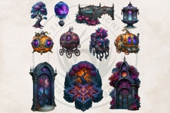 Celestial Steampunk Harvest Autumn Fantasy Clipart PNG Product Image 10