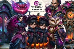 Celestial Steampunk Harvest Autumn Fantasy Clipart PNG Product Image 1