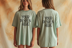 Comfort Colors 1717 Chalky Mint Front &amp; back T shirt mockups Product Image 1