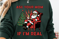 Ask Your Mom Sarcastic Santa PNG Funny Santa Christmas Png Product Image 2