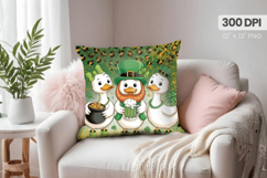 Lucky Geese with Pot of Gold Pillow PNG Sublimation Design Product Image 1
