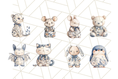 Blue Floral Stuffed Animal Clipart PNG, Cute Stuffed Animals Product Image 6