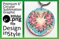 Lovely Round Design for Sublimation , Flowers Heart Product Image 1
