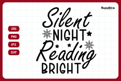 Christmas Bookish Quote SVG | Silent Night, Reading Bright Product Image 3