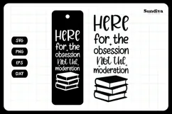 Dark Romance Bookmark Saying SVG | Here For The Obsession Product Image 3