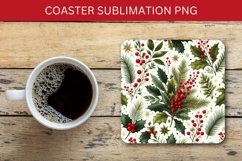square coaster - christmas pine leaves pattern Product Image 1