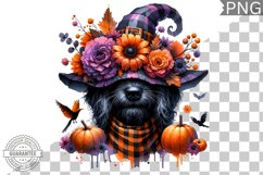 Halloween Dog Flowers Sublimation - Clipart PNG Design Product Image 1