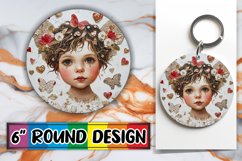 Sweetheart's Magical Whimsy: Keychain Sublimation Product Image 1