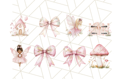 Pastel Pink Fairy Garden Clipart Bundle, Enchanted PNG Set Product Image 2