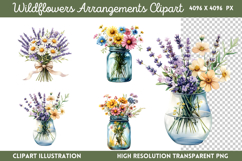Wildflowers Arrangements Clipart PNG Product Image 1