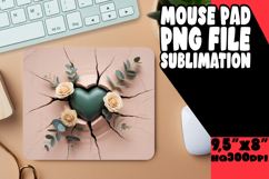 Timeless Mouse Pad Designs Sublimation, 3D Heart Product Image 1