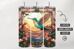 Hummingbird Stained Glass Square Coaster - 04 Variations Product Image 1