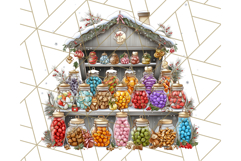 Cozy Christmas Market Stall Clipart PNG, Holiday Art Png Product Image 2