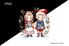 Winter Png, Christmas Kids Clipart, Folk Christmas Png Product Image 1