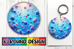 Joyful Circle Keychain Sublimation PNG, 3D Fruits Product Image 1