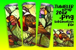 Stunning Birds Stained Glass Design for Tumbler Wrap Product Image 1