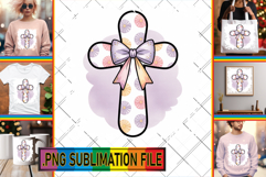 Cheerful TOTE BAG Art Ideas, Cross and Bow Product Image 1