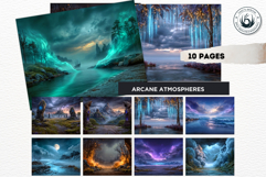 Fantasy Landscape Backdrops Mystic Scenery Digital Paper Set Product Image 11