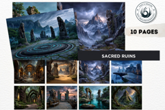 Fantasy Landscape Backdrops Mystic Scenery Digital Paper Set Product Image 8