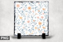 Pastel Flowers Square Sublimation Slate Design Product Image 1
