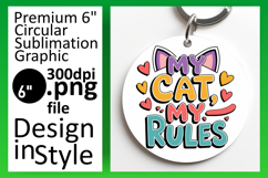 Sophisticated Round Design for Sublimation , Cat Quote Product Image 1