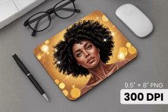 Afro Girl / Woman braided hair Mouse Pad, Black Queen PNG Product Image 1