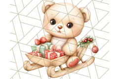 Vintage Christmas Clipart PNG, Cute Animals Holiday Elements Product Image 2