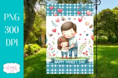 Happy father's day garden flag sublimation PNG Product Image 1