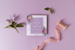 Fuchsia &amp; Lavender Watercolor Clipart Flowers PNG Product Image 5
