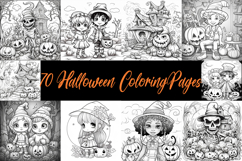 70 Halloween Color Pages Coloring Book JPG Spooky House Kid Product Image 1