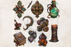 Harvest Witch Clipart Autumn Cottagecore Apothecary PNG RPG Product Image 11