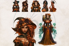 Harvest Witch Clipart Autumn Cottagecore Apothecary PNG RPG Product Image 15