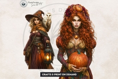 Harvest Witch Clipart Autumn Cottagecore Apothecary PNG RPG Product Image 6