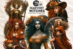 Harvest Witch Clipart Autumn Cottagecore Apothecary PNG RPG Product Image 1