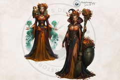 Harvest Witch Clipart Autumn Cottagecore Apothecary PNG RPG Product Image 8