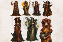 Harvest Witch Clipart Autumn Cottagecore Apothecary PNG RPG Product Image 9